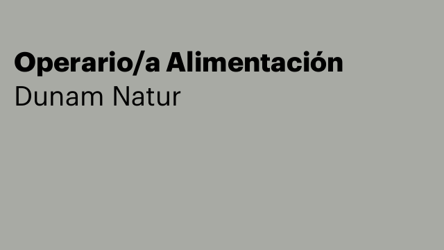Operario/a Alimentación