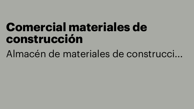 Comercial materiales de construcción