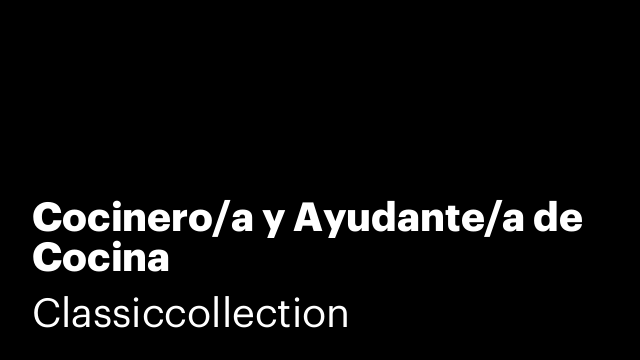 Cocinero/a y Ayudante/a de Cocina