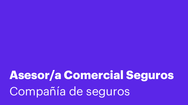 Asesor/a Comercial Seguros