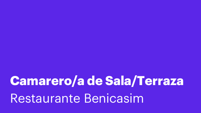 Camarero/a de Sala/Terraza