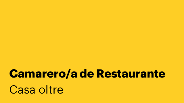 Camarero/a de Restaurante