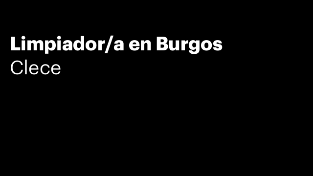 Limpiador/a en Burgos