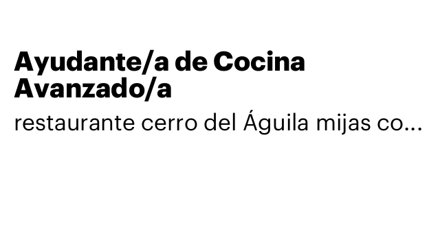 Ayudante/a de Cocina Avanzado/a
