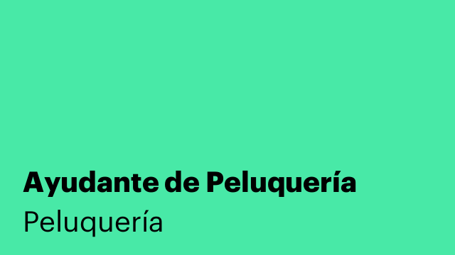 Ayudante de Peluquería