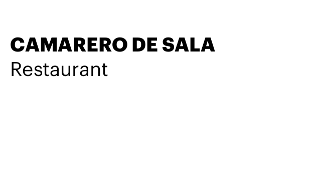 CAMARERO DE SALA