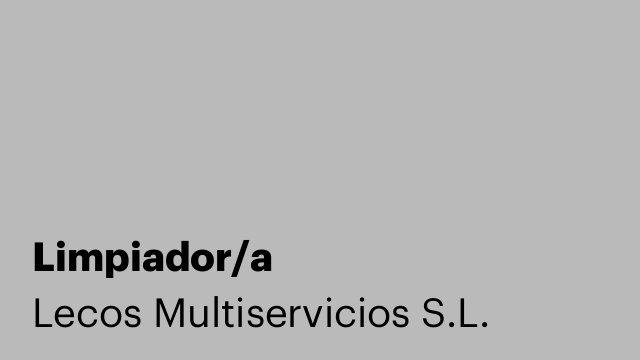 Limpiador/a