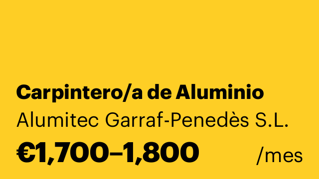 Carpintero/a de Aluminio