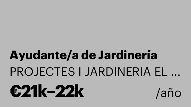 Ayudante/a de Jardinería