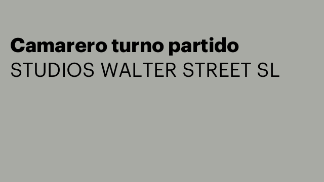 Camarero turno partido