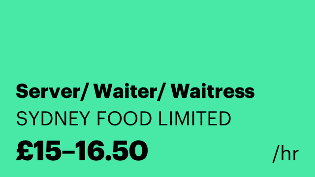 Server/ Waiter/ Waitress