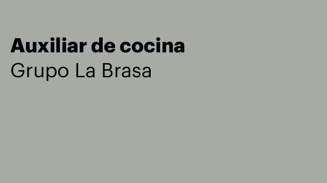 Auxiliar de cocina