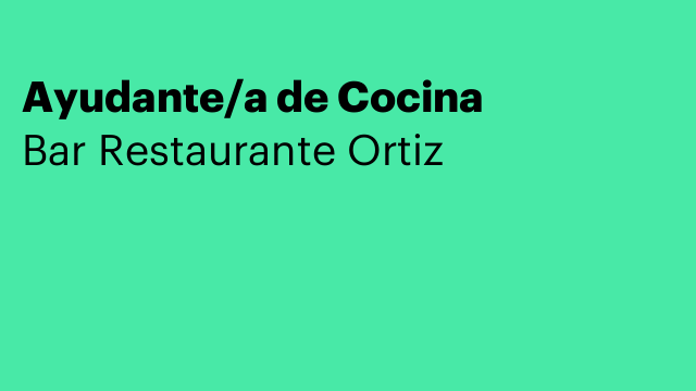 Ayudante/a de Cocina