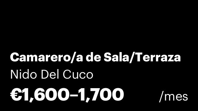 Camarero/a de Sala/Terraza