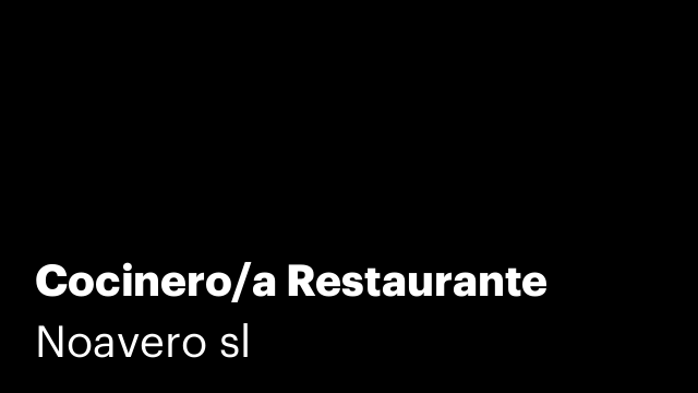 Cocinero/a Restaurante