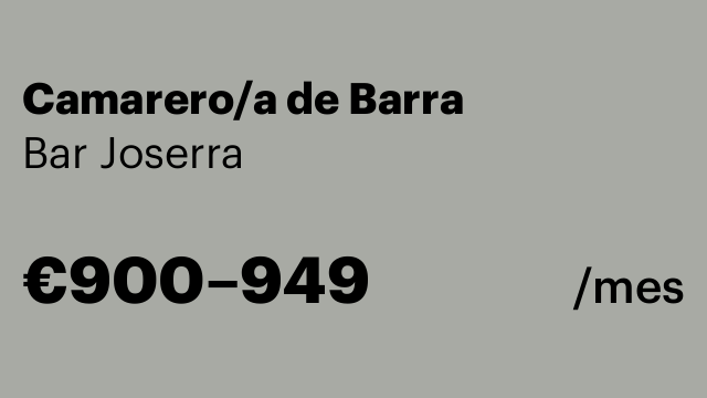 Camarero/a de Barra