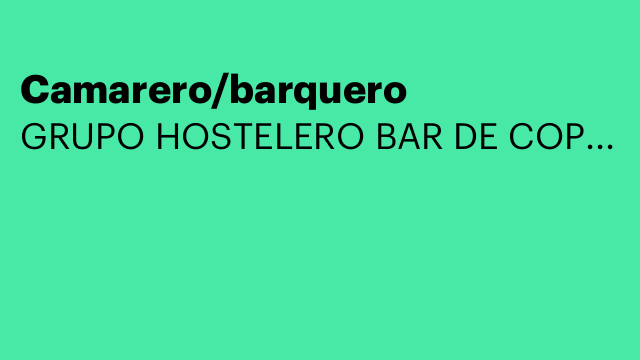Camarero/barquero