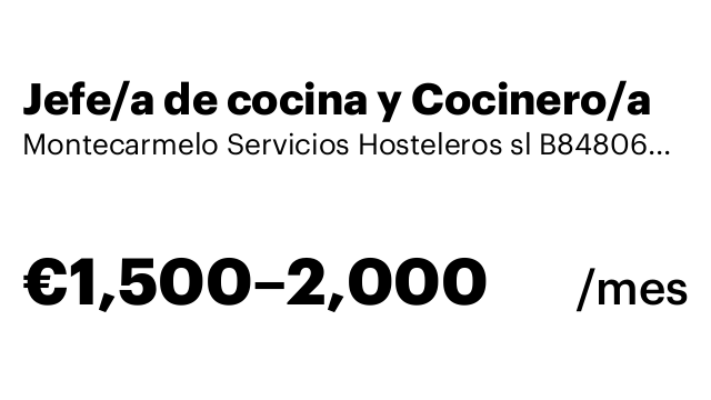 Jefe/a de cocina y Cocinero/a