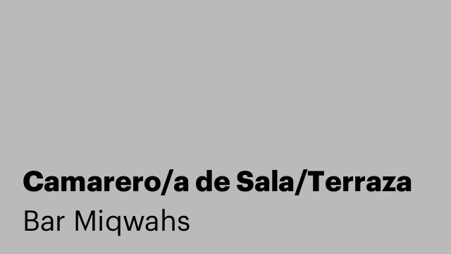 Camarero/a de Sala/Terraza