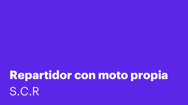 Repartidor con moto propia