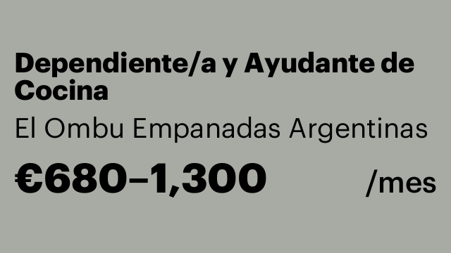 Dependiente/a y Ayudante de Cocina
