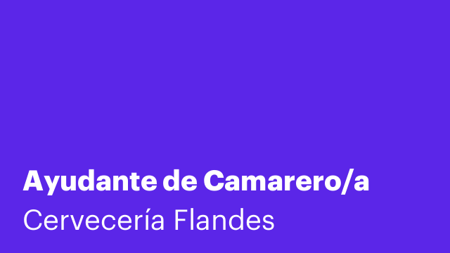 Ayudante de Camarero/a