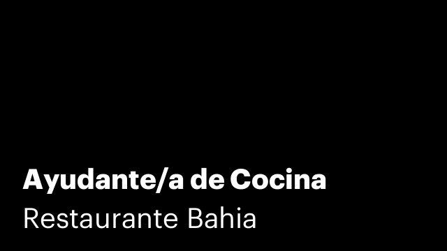 Ayudante/a de Cocina
