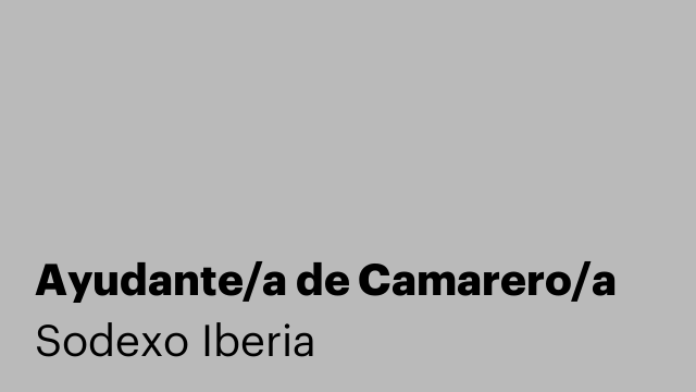 Ayudante/a de Camarero/a