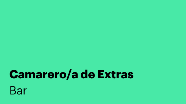 Camarero/a de Extras