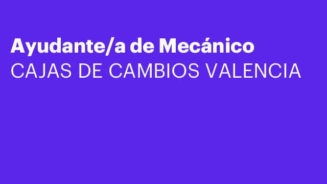 Ayudante/a de Mecánico