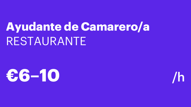 Ayudante de Camarero/a