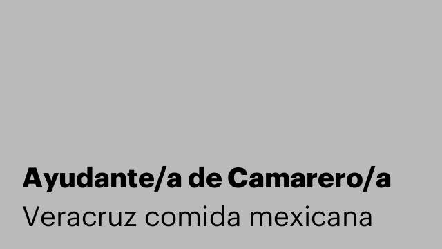 Ayudante/a de Camarero/a