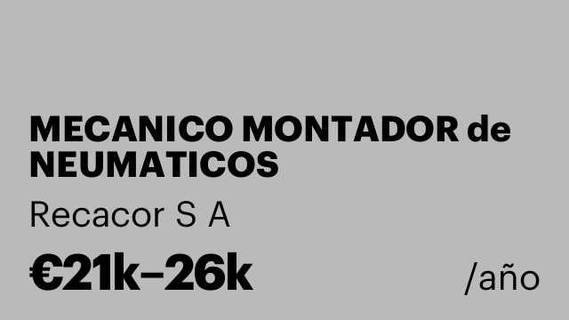 MECANICO MONTADOR de NEUMATICOS