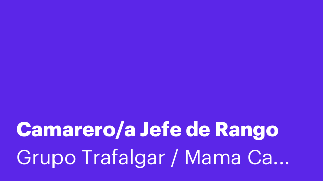 Camarero/a Jefe de Rango