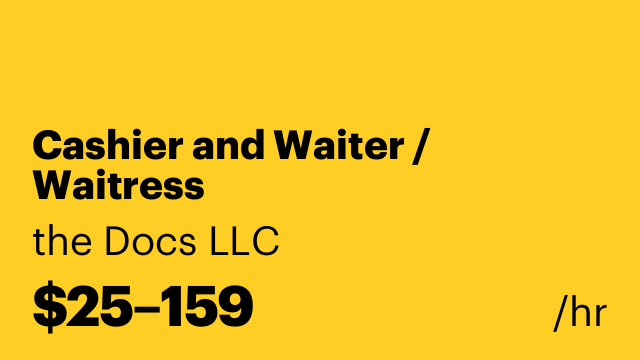 Cashier and Waiter / Waitress