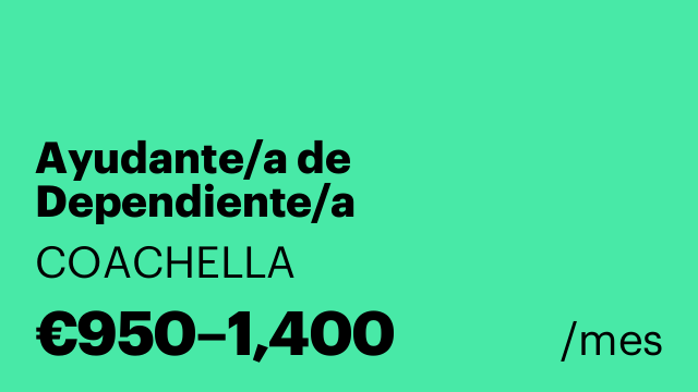 Ayudante/a de Dependiente/a