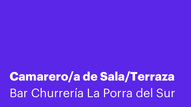 Camarero/a de Sala/Terraza