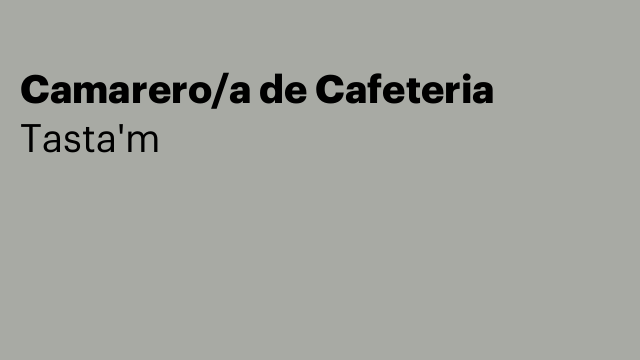 Camarero/a de Cafeteria