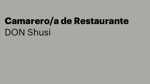 Camarero/a de Restaurante