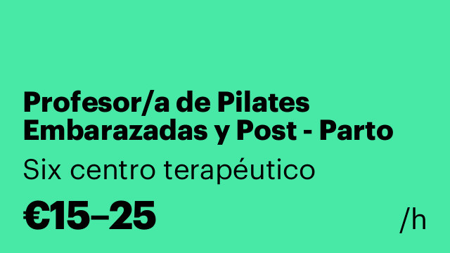 Profesor/a de Pilates Embarazadas y Post - Parto