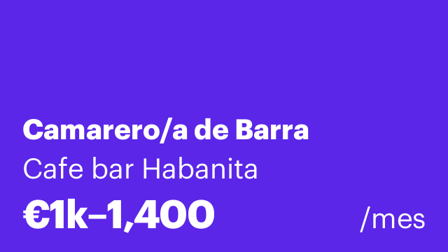 Camarero/a de Barra