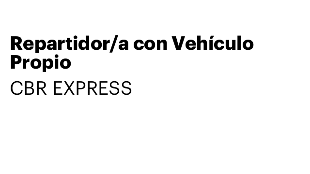 Repartidor/a con Vehículo Propio