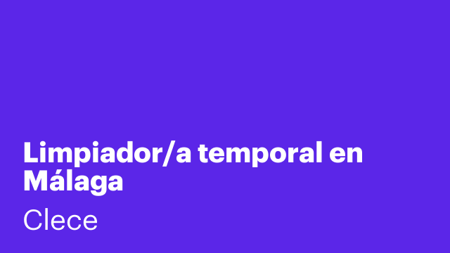 Limpiador/a temporal en Málaga