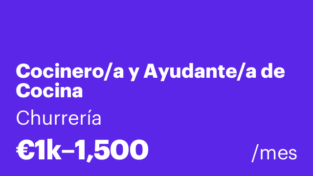 Cocinero/a y Ayudante/a de Cocina