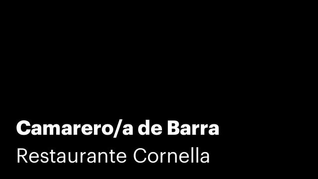 Camarero/a de Barra