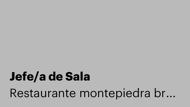 Jefe/a de Sala