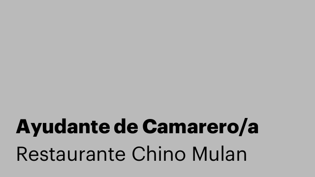 Ayudante de Camarero/a