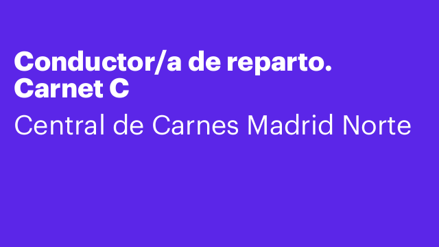 Conductor/a de reparto. Carnet C