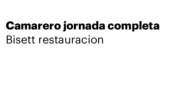 Camarero jornada completa