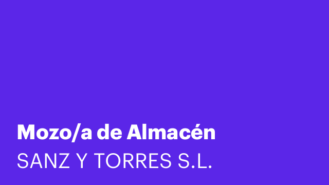 Mozo/a de Almacén
